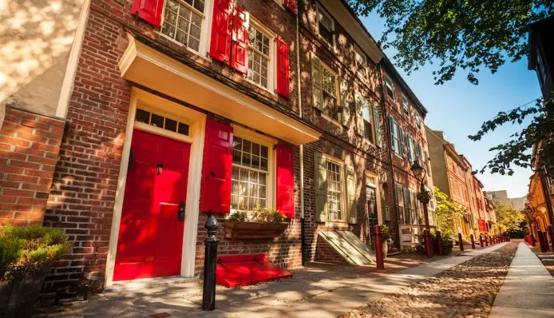 View of properties in Old City, Philadelphia